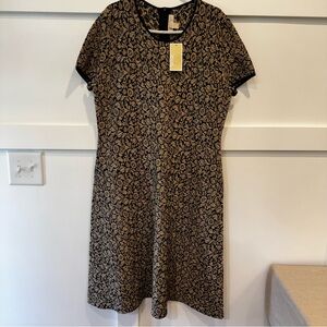 MICHAEL Michael Kors Brown and Black Sheath Midi Dress